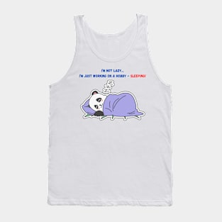 A Cute Lazy Sleepyhead Panda / Too Sleepy to Work Tank Top